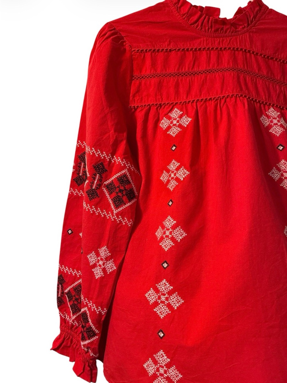 Embroidered Red Blouse - Picture 4 of 7